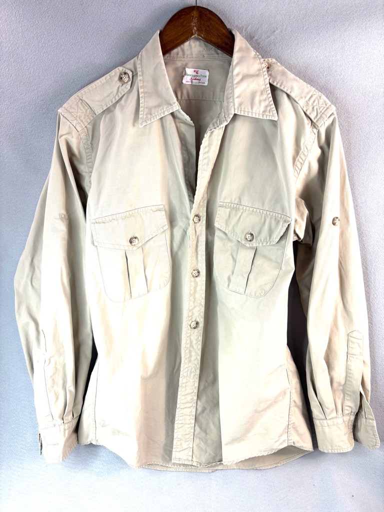 Abercrombie & Fitch Safari L Gorpcore Hiking Beige Button-Down Utility Shirt